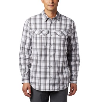 Columbia Silver Ridge Lite Plaid Long Sleeve, Camisa Grises Para Hombre | 742590-ABQ